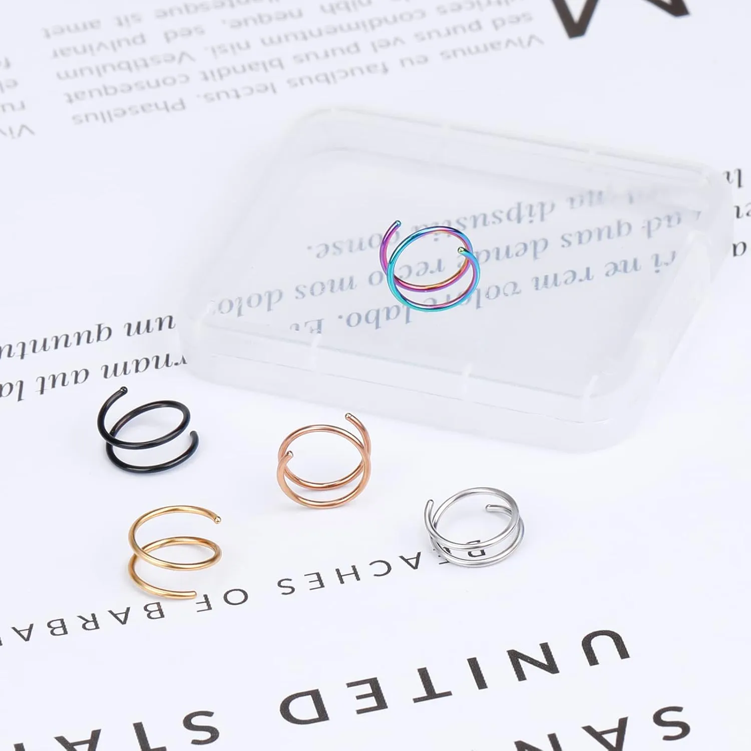 ONESING 20G Double Nose Ring Hoop for Single Piercing - 2-36 Pcs Jewelry for Women