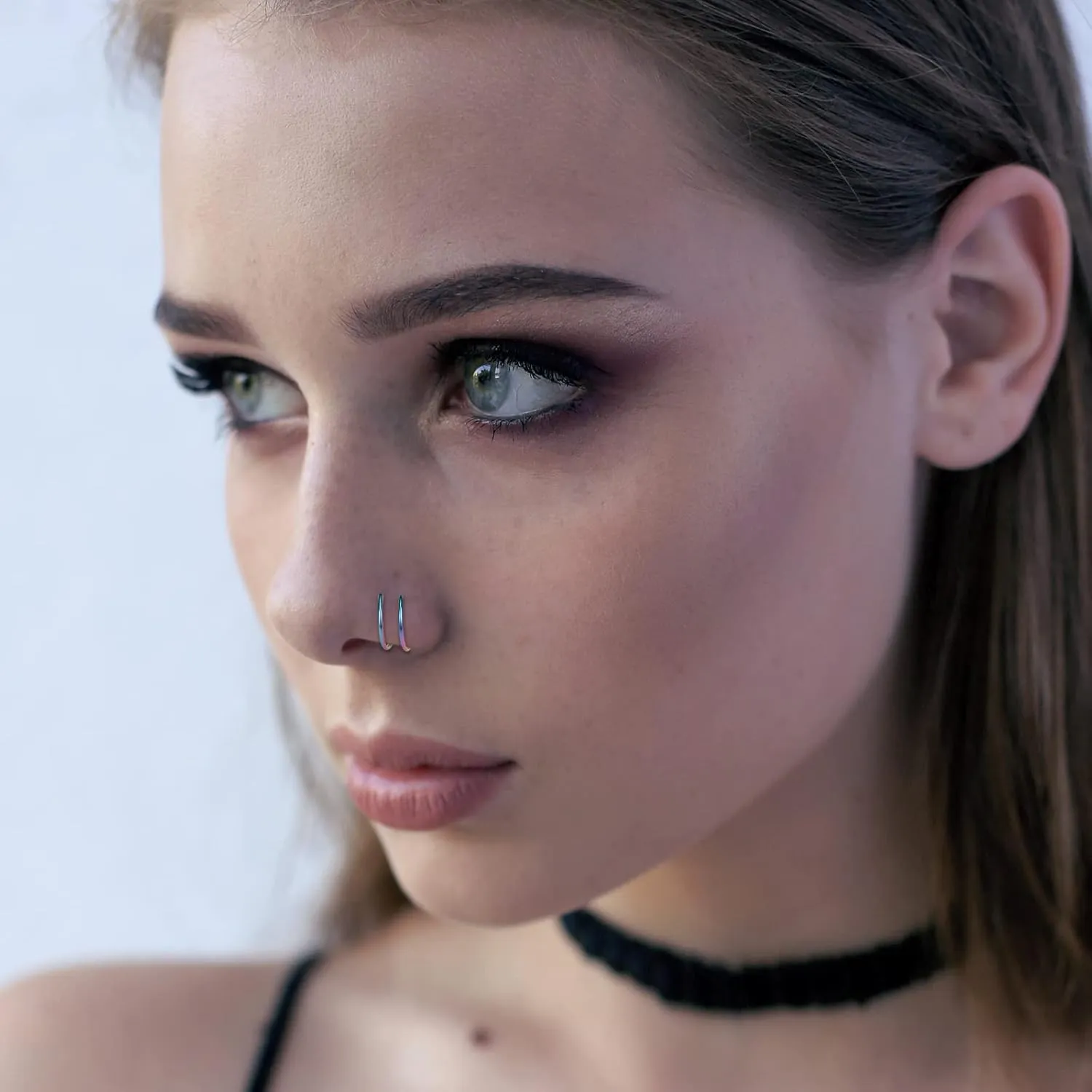 ONESING 20G Double Nose Ring Hoop for Single Piercing - 2-36 Pcs Jewelry for Women