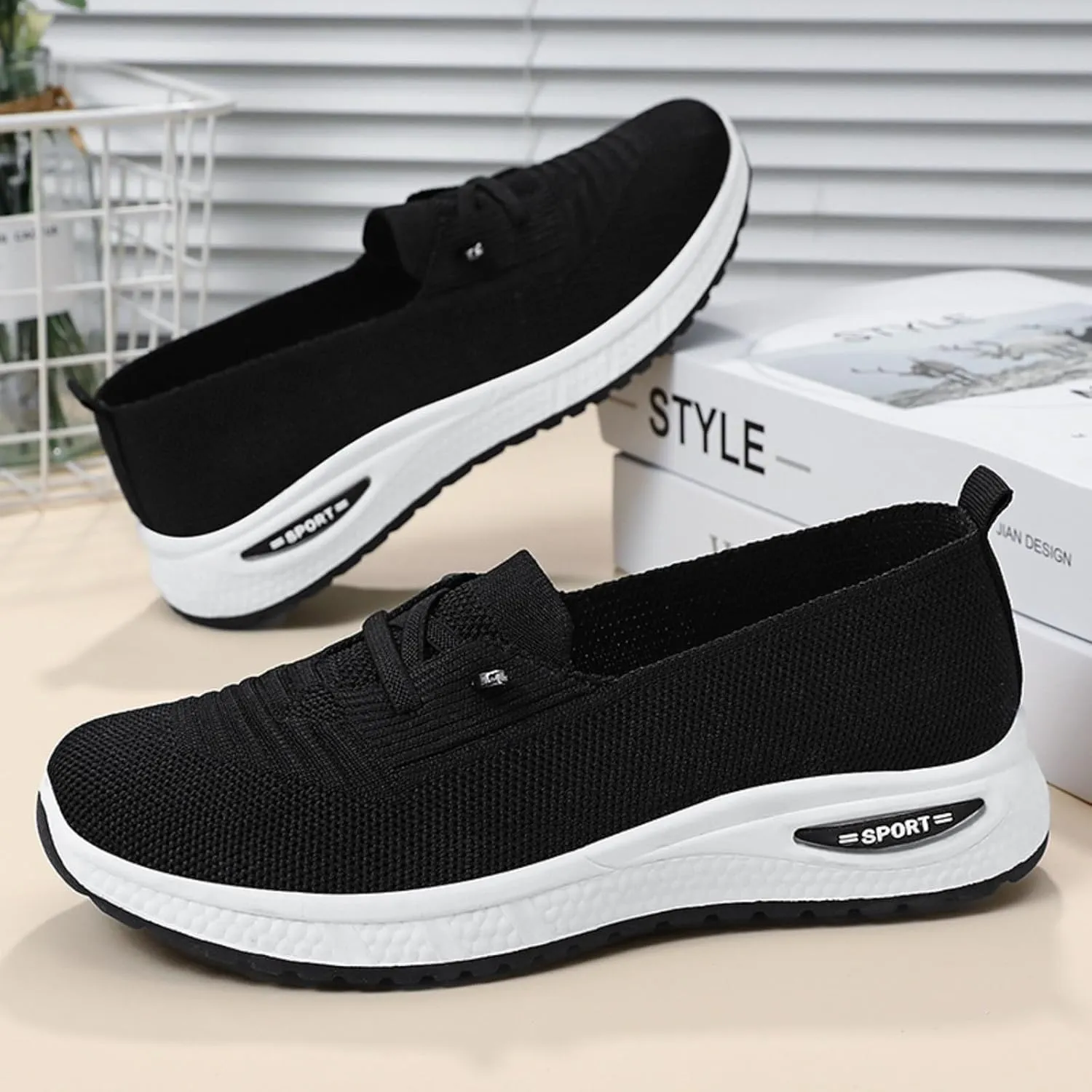 Orthopedic Shoes for Women, Womens Breathable Tennis Shoes Slip On Walking Sneakers Comfortable Mesh Non-Slip Shoes
