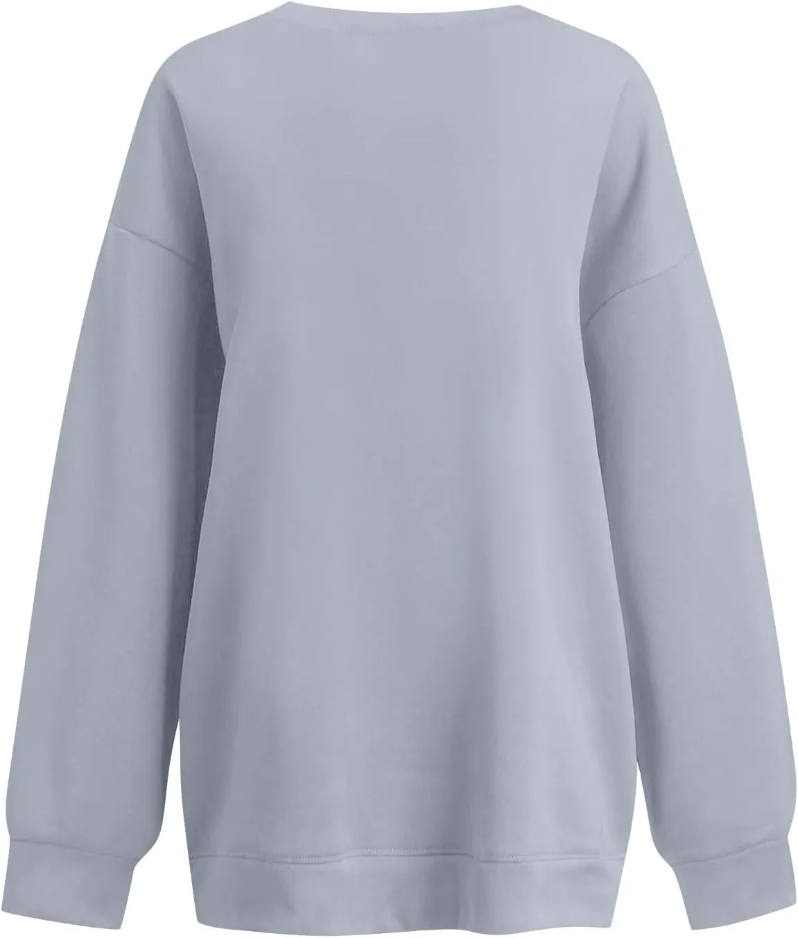 Oversized V Neck Sweatshirt Women Casual Workout Fleece Pullover Sweaters Cute Teen Long Sleeve Sweat Shirts Y2k Tops