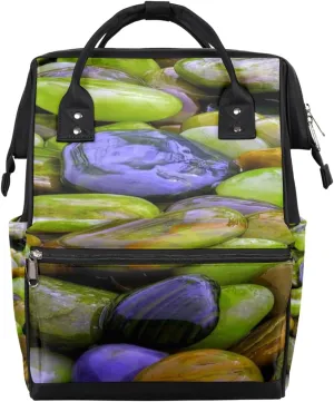 Pebbles Green Diaper Bag Tote Large Capacity Waterproof with Adjustable Shoulder Strap and Pram Straps Mommy Bag for Hospital Beach Weekender Travel