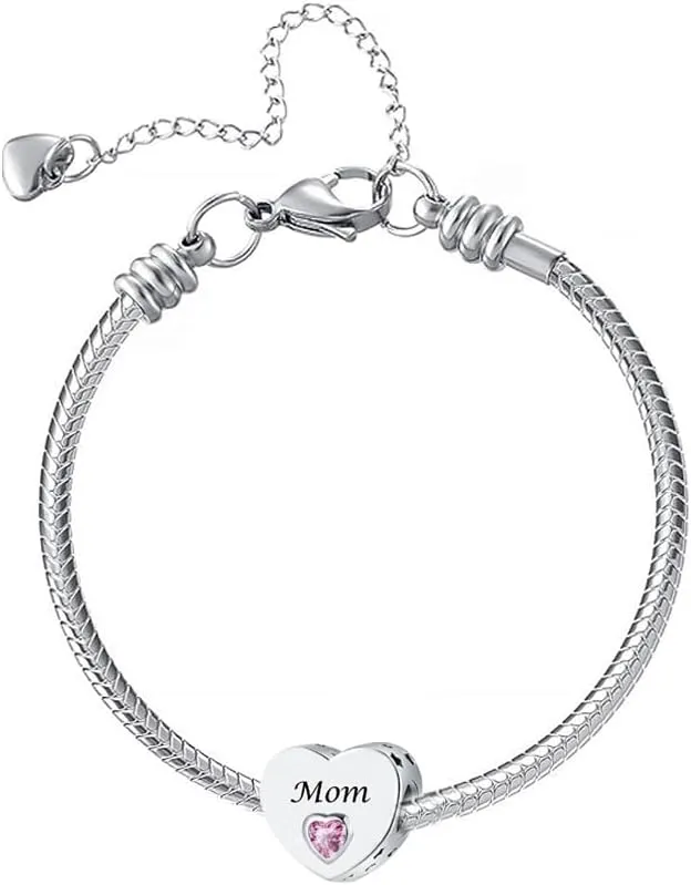 Pink Heart Charm Compatible with Pandora Bracelets for Wife Friend Mom Daughter Grandma Sister