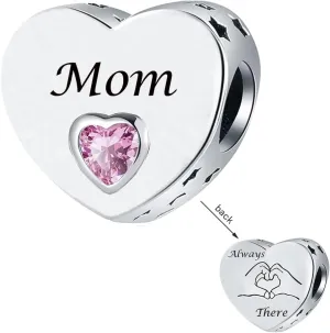 Pink Heart Charm Compatible with Pandora Bracelets for Wife Friend Mom Daughter Grandma Sister