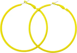 Pink Hoop Earrings for Women 60MM Big Stainless Steel Hoops 80s 90s Large Retro Neon Earrings Party Dangle Earrings Accessories Gift