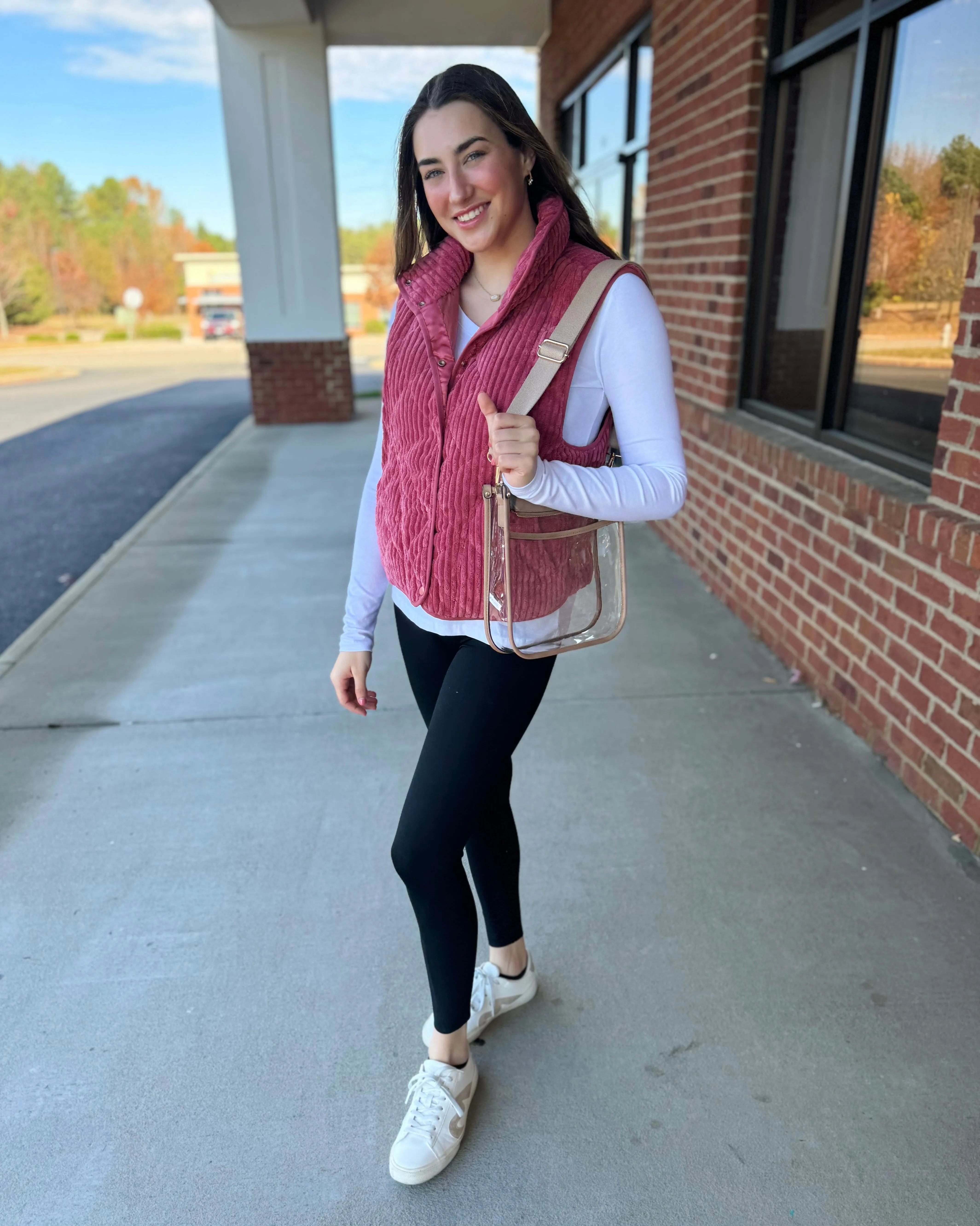 Posie Clear Crossbody in Sand