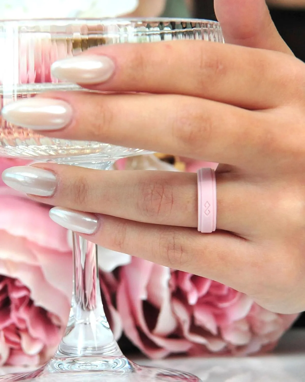 Rinfit Silicone Rings for Women 5.5mm Wide, 1.5mm Thick - Infinity Rubber Wedding Band - Silicone Engagement Ring for Her - Patented Design