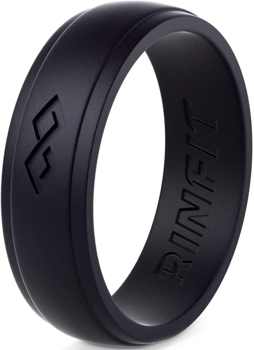 Rinfit Silicone Rings for Women 5.5mm Wide, 1.5mm Thick - Infinity Rubber Wedding Band - Silicone Engagement Ring for Her - Patented Design