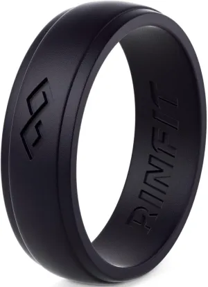 Rinfit Silicone Rings for Women 5.5mm Wide, 1.5mm Thick - Infinity Rubber Wedding Band - Silicone Engagement Ring for Her - Patented Design