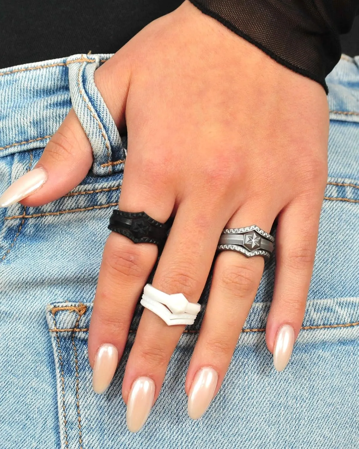 Rinfit Silicone Rings for Women - Rubber Wedding Bands Womens - Stackable Silicone Rings Couture - Patented Design
