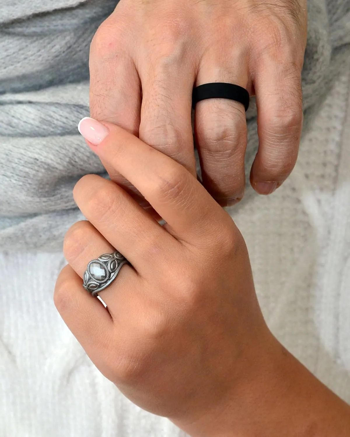 Rinfit Silicone Rings for Women - Womens Wedding Rings - Silicone Wedding Bands - Oval & Pear Rubber Ring - Patented Design