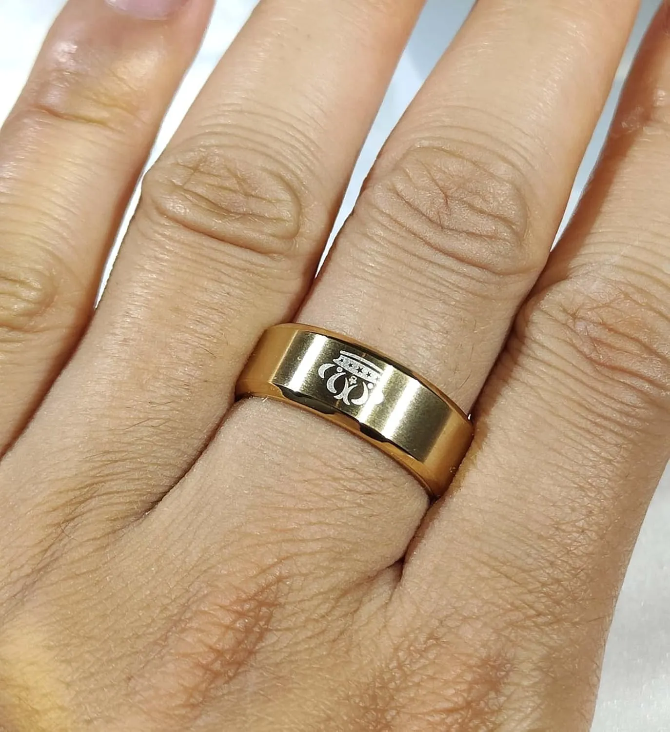 ringheart Couple Rings Matching Ring Claddagh Ring Yellow Gold Plated Women Wedding Ring Sets for Him and Her