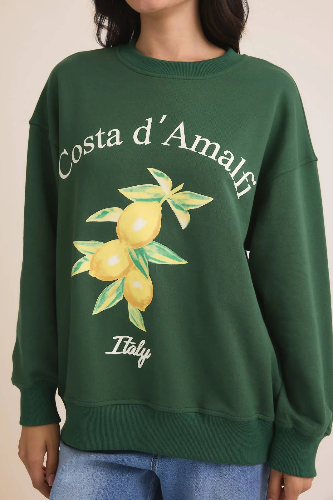 ROUND NECK LONG SLEEVE "COSTA D' AMALFI" SWEATSHIRT