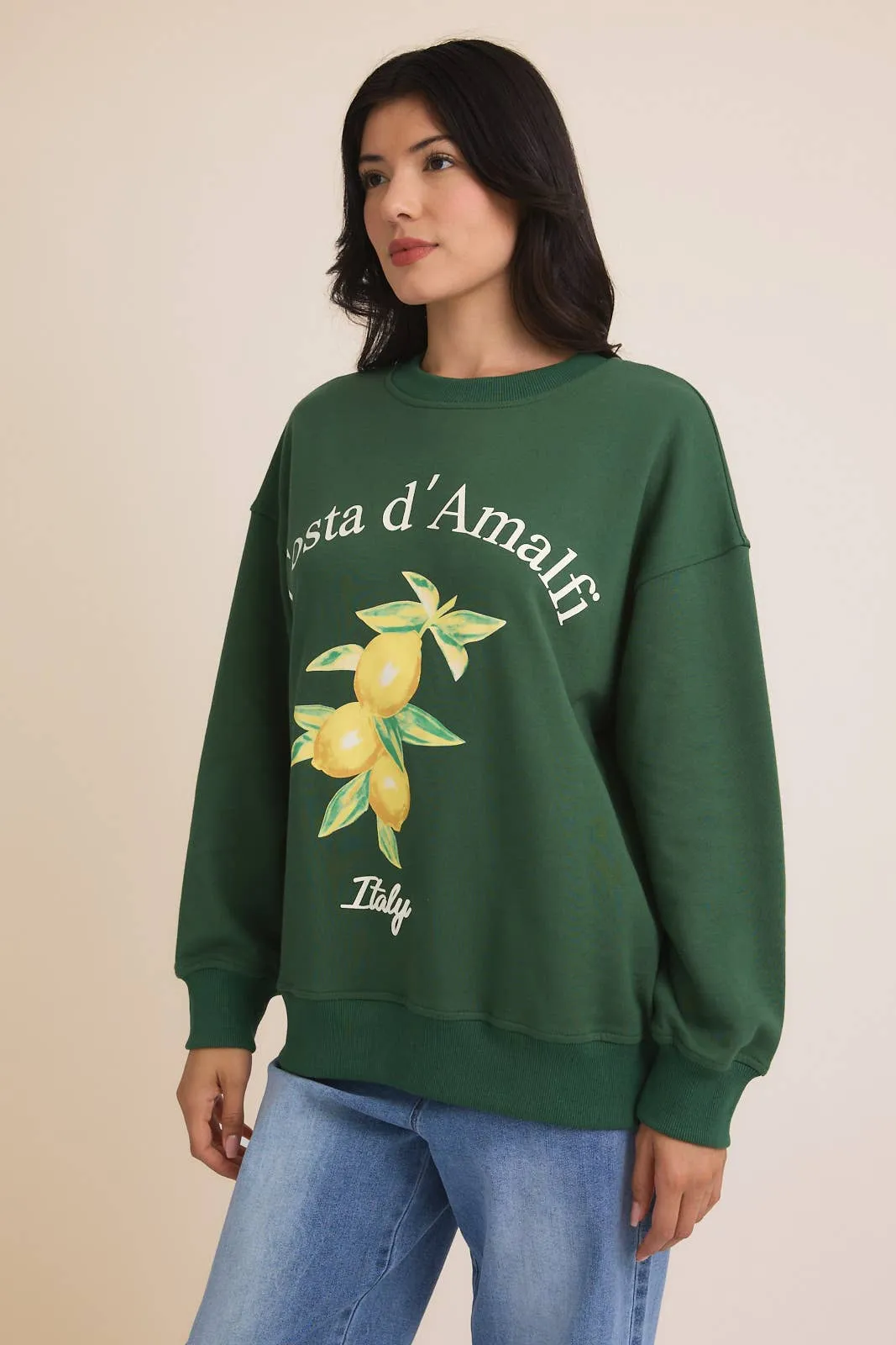 ROUND NECK LONG SLEEVE "COSTA D' AMALFI" SWEATSHIRT