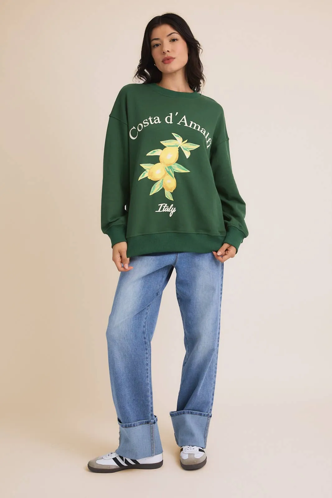 ROUND NECK LONG SLEEVE "COSTA D' AMALFI" SWEATSHIRT