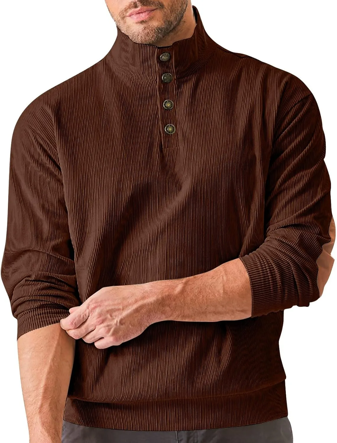 RTRDE Men's Henley Pullover Sweatshirts Long Sleeve Shirts Casual Thermal Loose Fit Button Up Pullovers, S-3XL