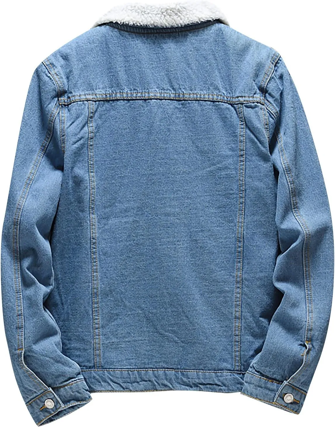 RTRDE Men's Lightweight Jackets Denim Sherpa Lined Jacket Winter Warm Coats Outwear Casual Jackets, L-6XL