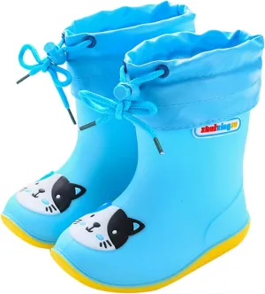 Rubber Rain Boots for Kids Waterproof Rubber Boots Boys and Girls Solid & Printed Rainboots for Toddlers and Kids