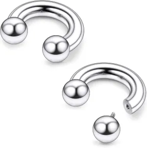 Ruifan 20G 18G 16G 14G 12G 8G 6G 4G 2G Horseshoe Nose Ring Titanium Septum Rings Piercing Jewelry Internally Threaded Gauges Cartilage Conch Helix Rook Lip Tragus Earring Hoop Eyebrow For Women Men