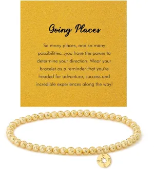 RZKING Gold Bracelets for Women, Evil Eye Butterfly Dragonfly Elephant Charm Bracelets for Women, Friendship Bracelets, Birthday, Retirement, Inspirational Gifts for Women