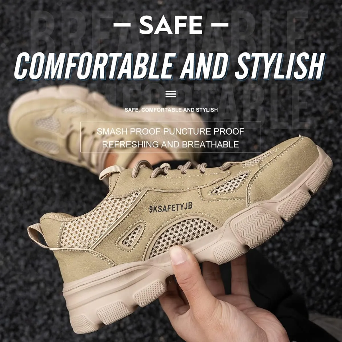 Safety Trainers Men Womens Steel Toe Cap Trainers Lightweight Comfortable Safety Shoes Work Trainers Non Slip & Breathable