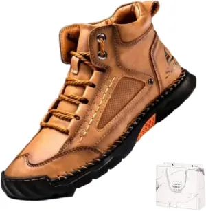 Sawbehind Men's Comfortable Handmade Leather Boots, Saw Behind Mens Boots Wide, Waterproof, Arch Support