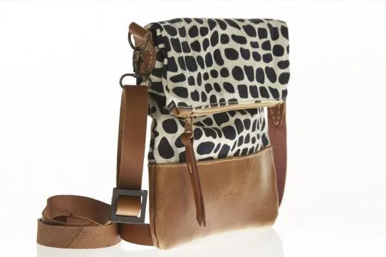 Sheba by SOSH -  Cotton Canvas & Leather Crossbody Bag, 4 Colors available