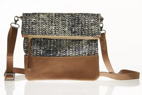 Sheba by SOSH -  Cotton Canvas & Leather Crossbody Bag, 4 Colors available