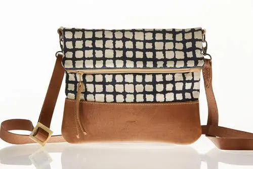 Sheba by SOSH -  Cotton Canvas & Leather Crossbody Bag, 4 Colors available