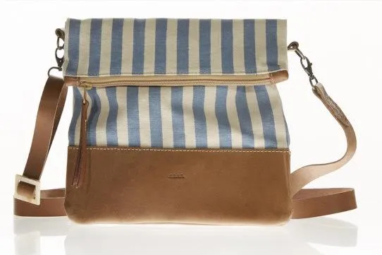 Sheba by SOSH -  Cotton Canvas & Leather Crossbody Bag, 4 Colors available
