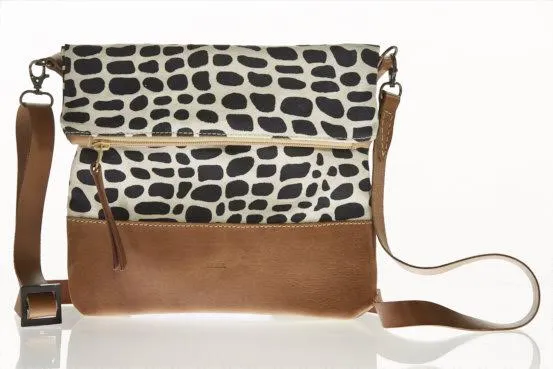 Sheba by SOSH -  Cotton Canvas & Leather Crossbody Bag, 4 Colors available