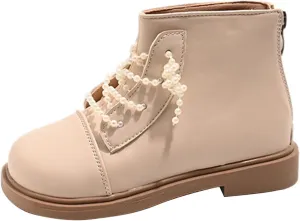 Short Ankle Boots for Toddler Girls Fashion Dress Booties Water-Proof Shoes with Zipper Outdoor Girls Boot Tennis Shoe