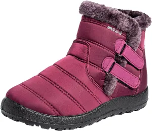 Short Winter Boots Extra Wide for Women Waterproof Snow Womens Black Snow Boots Wide Waterproof Snow Boots Women Wide Width Winter Women Boots Low Heel Waterproof Womens Boots Tall