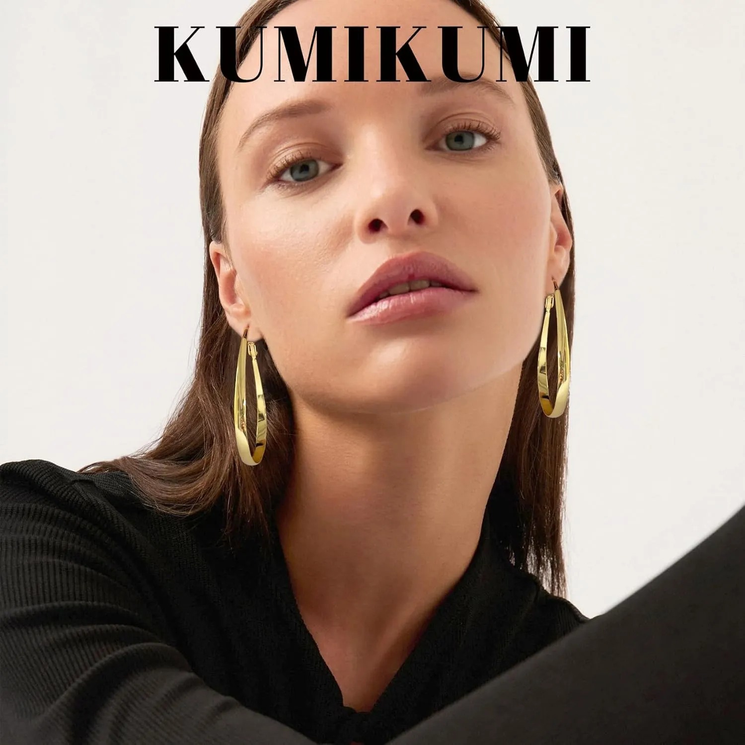 Silver Hoop Earrings for Women,Oval Lightwieght Sterling Silver Hoops Hypoallergenic Large Hoop Earrings for Women Gifts