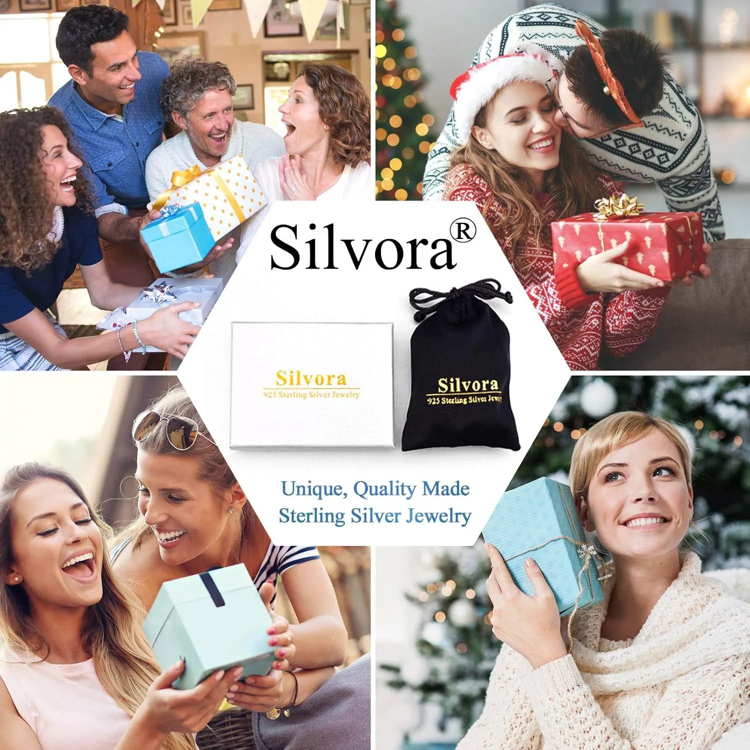 Silvora 925 Sterling Silver Cuban Link Rings, Wheat Chain Rings for Women Men Statement Stackable Jewelry for Men Size 6-13