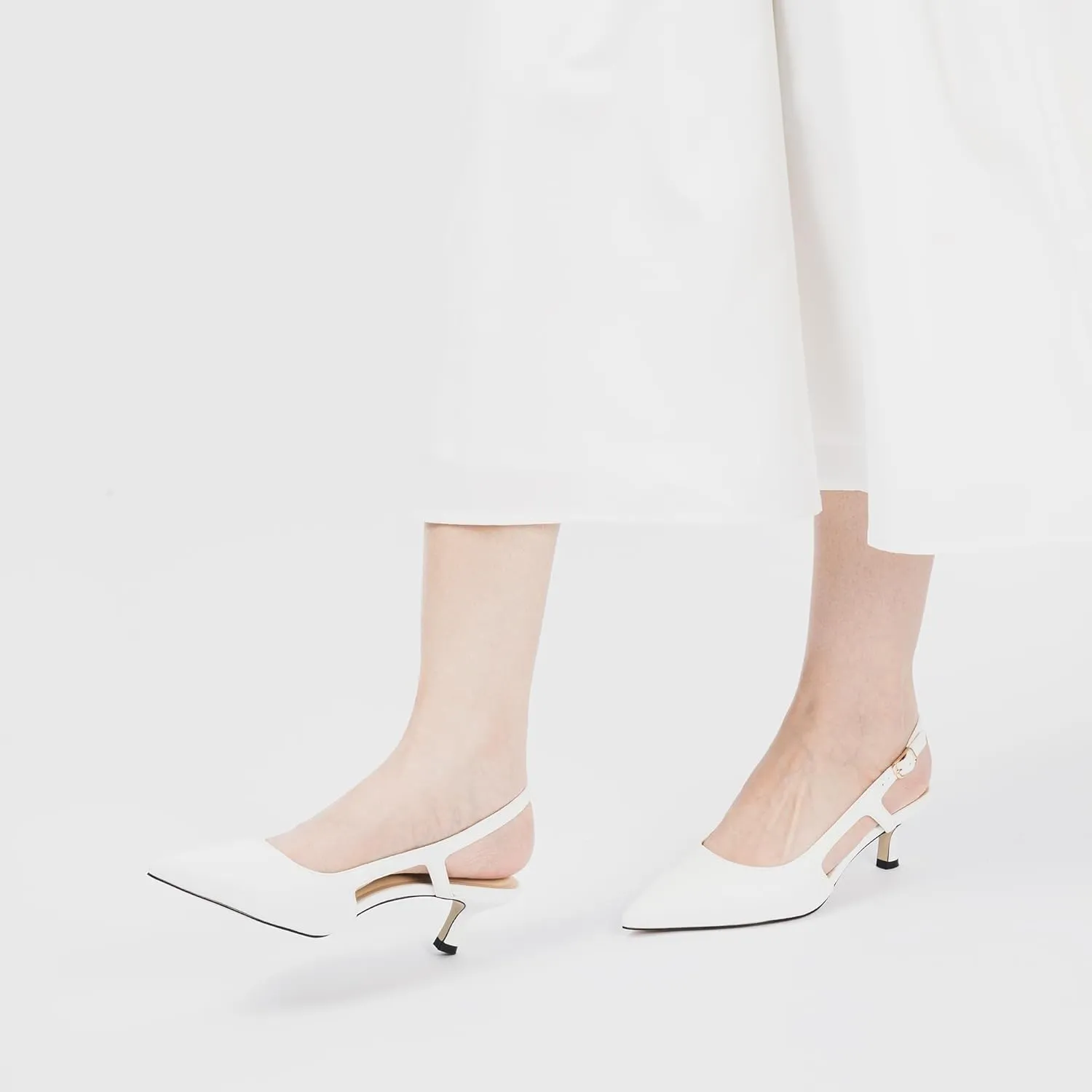 Slingback Kitten Heels for Women, Pointed Closed Toe Heels, Comfortable Women Pumps Low Heel Dress Shoes