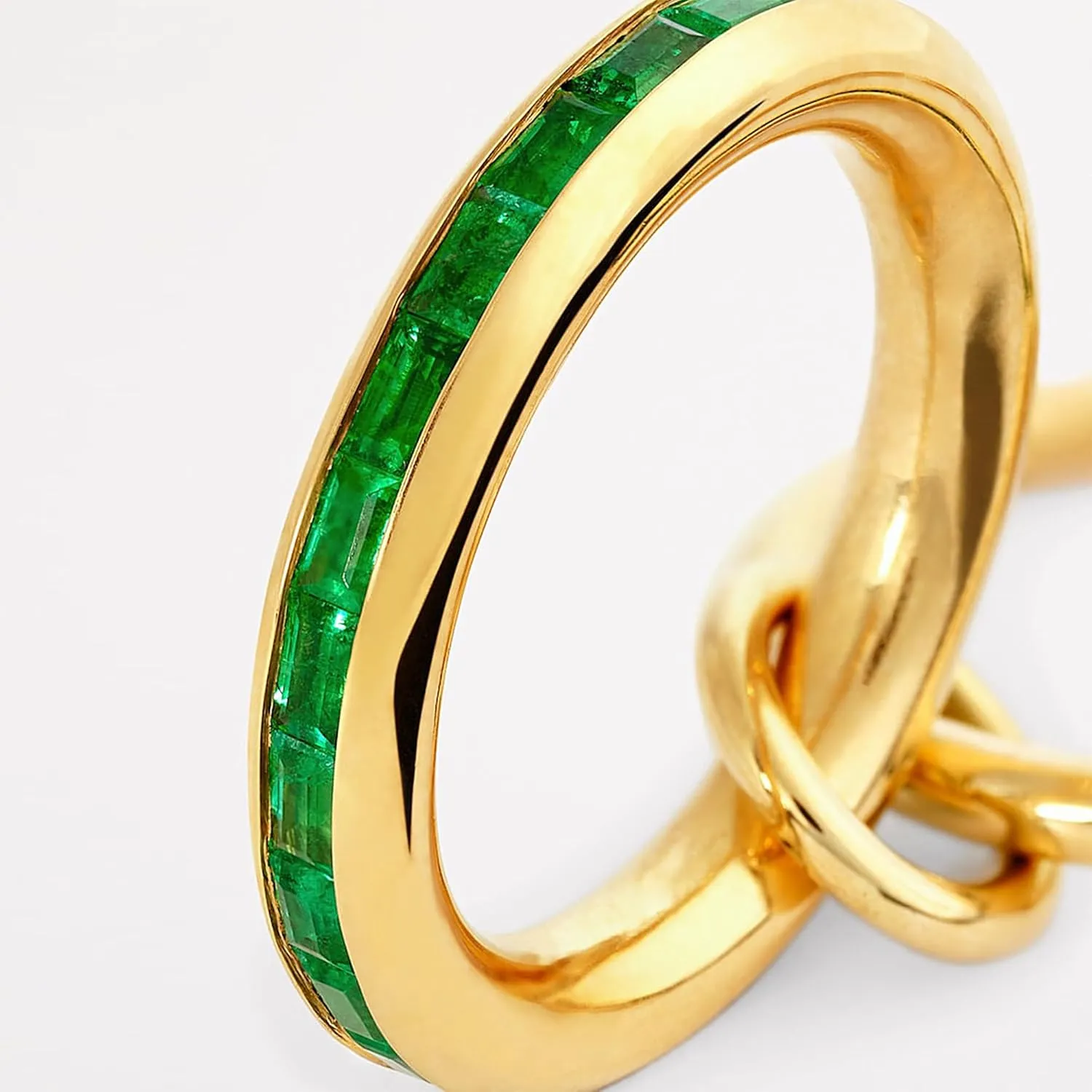 SLOONG Gold Stackable Rings for Women Non Tarnish, Dainty 18k Gold Plated CZ Cubic Zirconia Rings, Silver Rings Set, Multi-Link Connected Rings