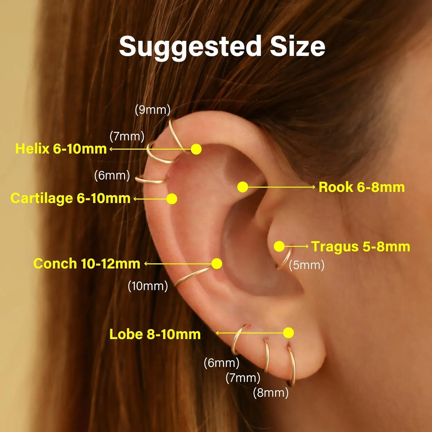 Small Cartilage Hoop Earrings for Women/Men, Thin Piercing Hoop Ring for Helix, Tragus, Conch, Nose (1 Pair 8mm,20g,14K Gold Filled)