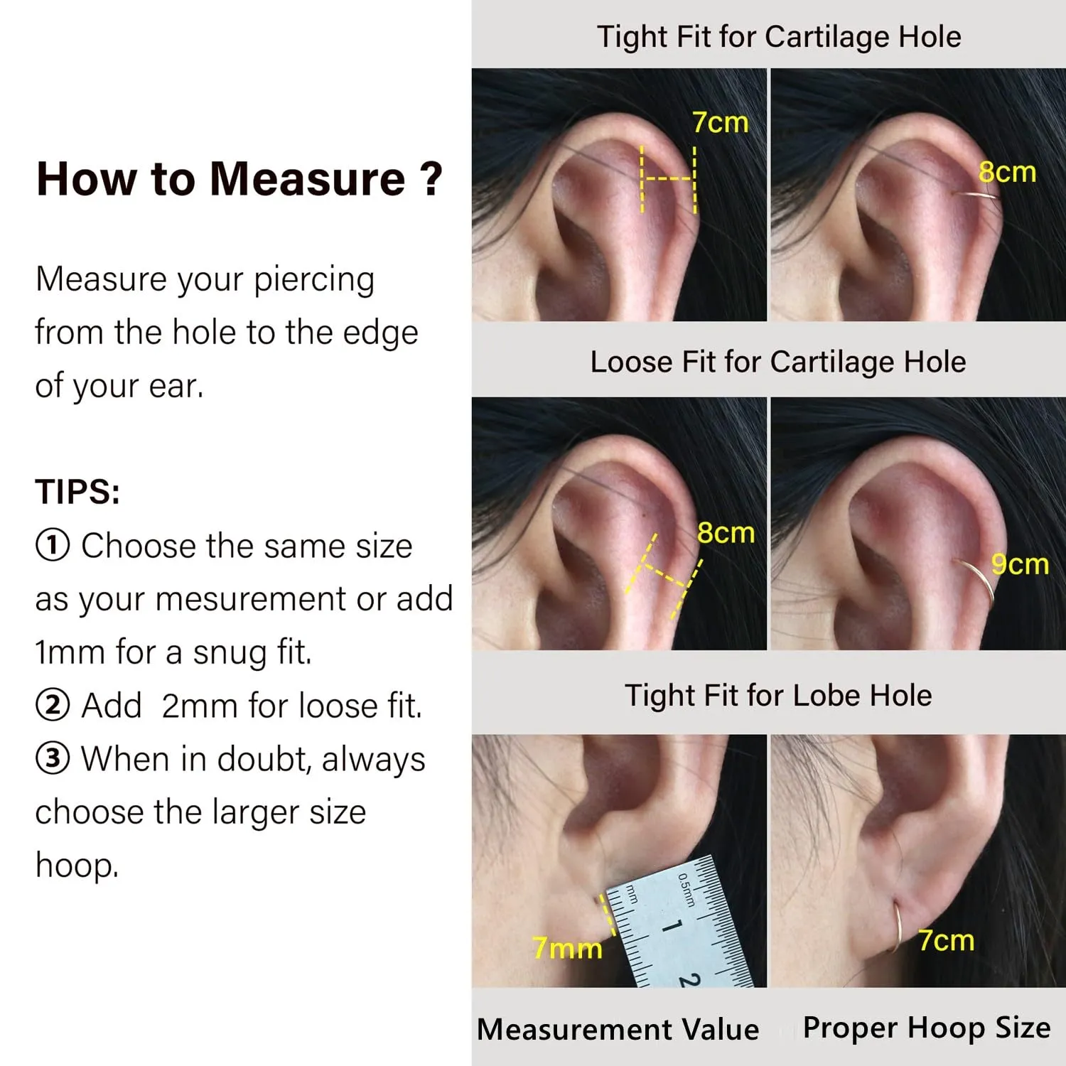Small Cartilage Hoop Earrings for Women/Men, Thin Piercing Hoop Ring for Helix, Tragus, Conch, Nose (1 Pair 8mm,20g,14K Gold Filled)