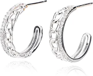 Small Hoop Earrings For Women | 18K Gold Plated/Silver Plated | Dainty Hoop Earrings | Gift For Women | Pave Cubic Zirconia Hoop Earrings | Sterling Silver Post