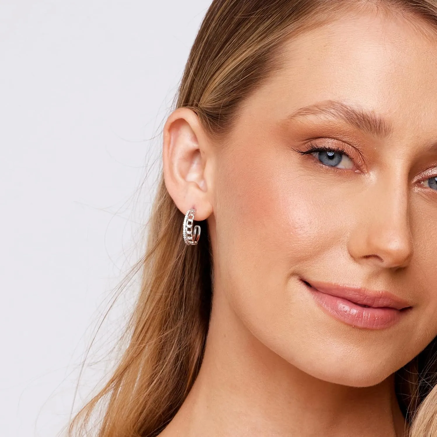 Small Hoop Earrings For Women | 18K Gold Plated/Silver Plated | Dainty Hoop Earrings | Gift For Women | Pave Cubic Zirconia Hoop Earrings | Sterling Silver Post