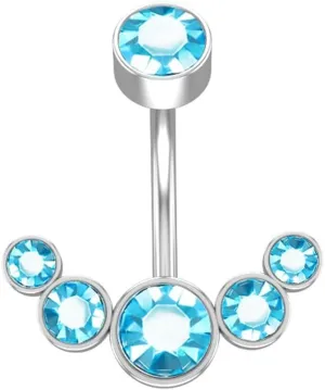 SMDSAZ 2Pc Sexy Belly Ring Rose Gold Black Surgical Steel Women Crystal Belly Button Piercing Zircon Navel Piercing Bar Jewelry (Metal Color : 2)