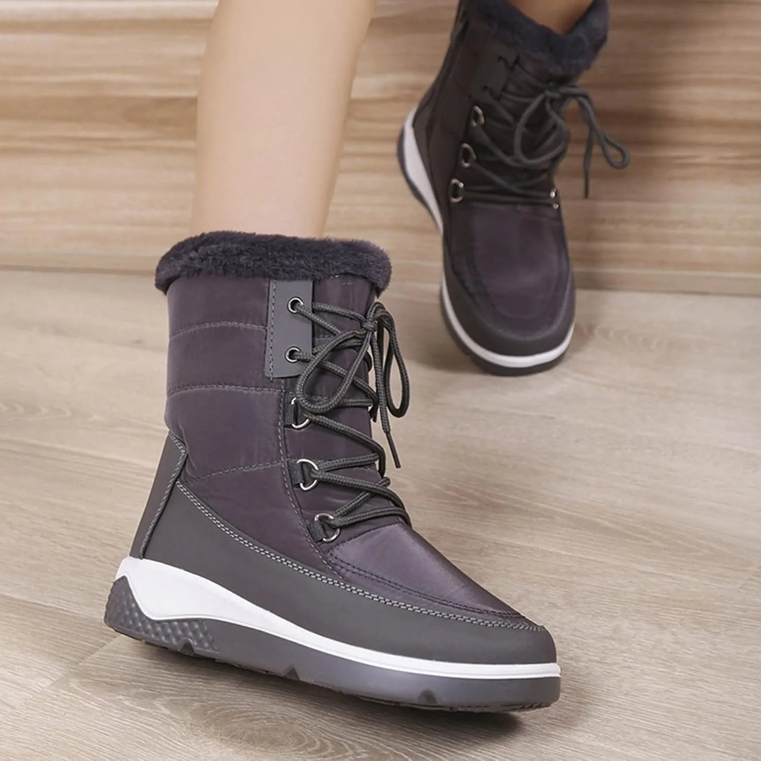 Snow Boots for Women Cute 10 Wide Warm Toes Winter Boots for Women Waterproof Wide Width Waterproof Winter Boots Slip on Boots for Snow and Ice Botas De Invierno Para La Nieve De Mujer Con Peluche