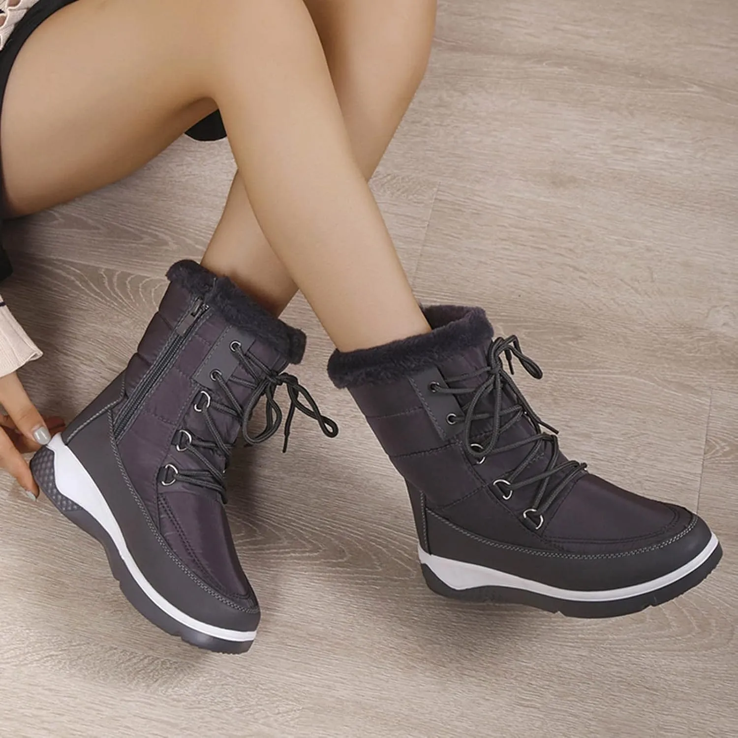 Snow Boots for Women Cute 10 Wide Warm Toes Winter Boots for Women Waterproof Wide Width Waterproof Winter Boots Slip on Boots for Snow and Ice Botas De Invierno Para La Nieve De Mujer Con Peluche