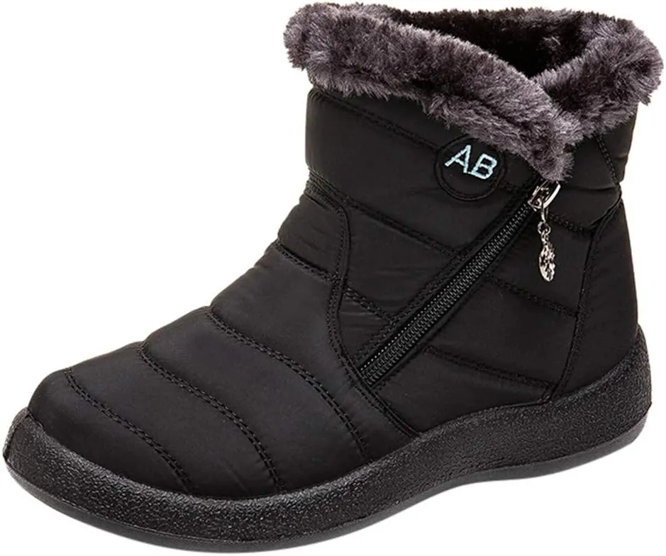 Snow Boots for Women Cute 10 Wide Women's Waterproof Boots Tall Women's Ankle Winter Boots Wide Width High Heel Winter Boots for Women Botas Bajitas Elegantes De Mujer Para El Frio