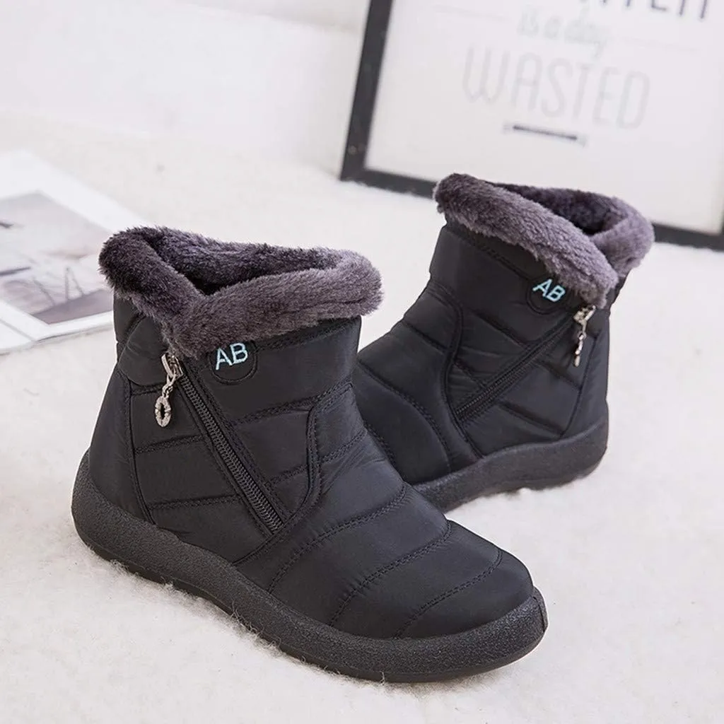 Snow Boots for Women Cute 10 Wide Women's Waterproof Boots Tall Women's Ankle Winter Boots Wide Width High Heel Winter Boots for Women Botas Bajitas Elegantes De Mujer Para El Frio