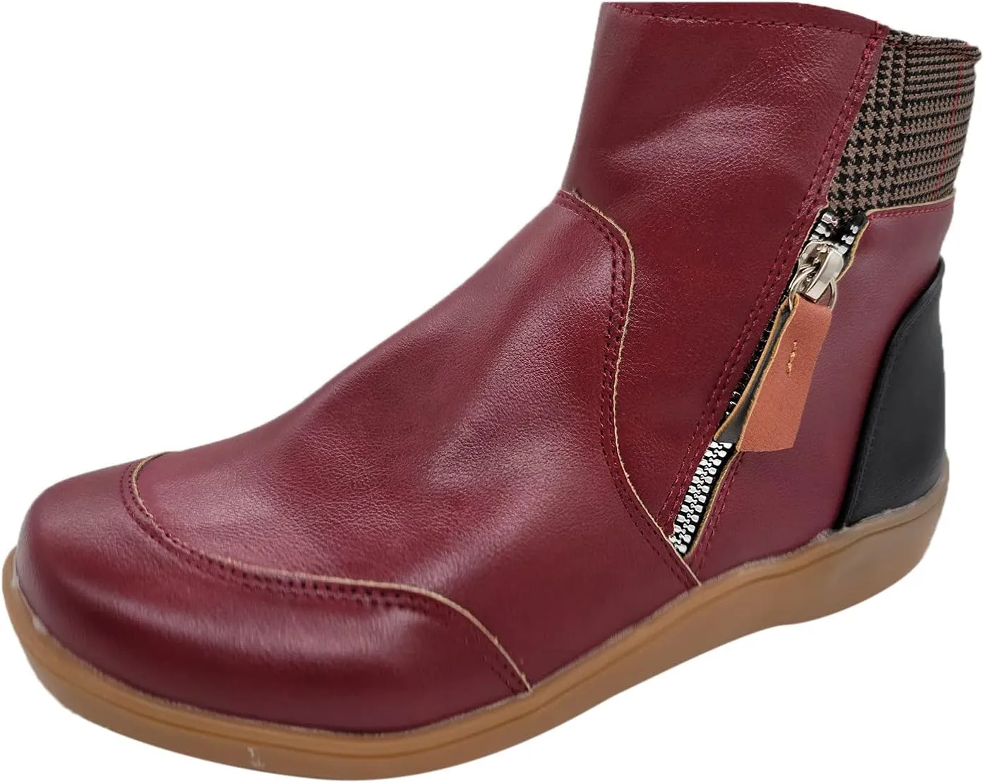 Snow Boots for Women Waterproof Leather Winter Boots Non Slip Fur Lined Booties Lightweight Slip on Ankle Boots Outdoor Sneakers Winter Shoes