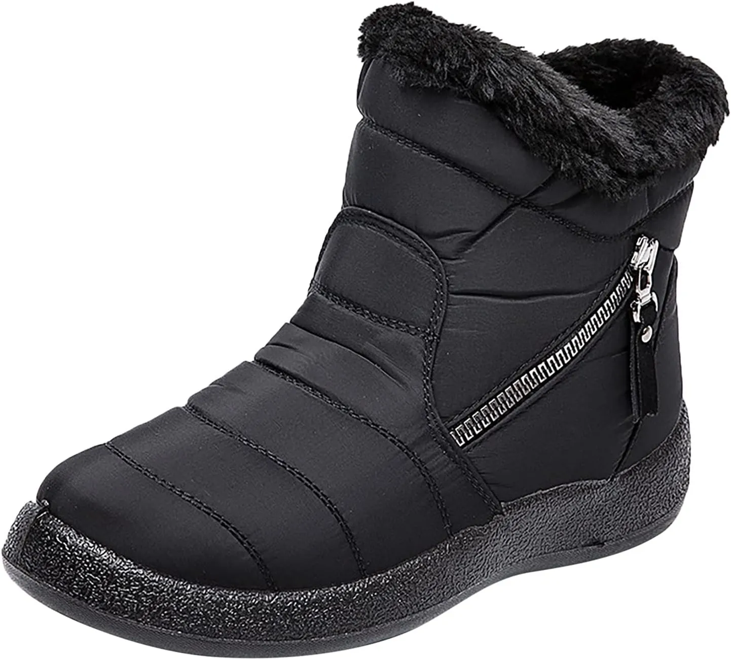 Snow Boots for Women Waterproof Winter Boots Anti-slip Fur Lined Booties Lightweight Slip on Ankle Boots Thickening Winter Shoes Walking Hiking Booties