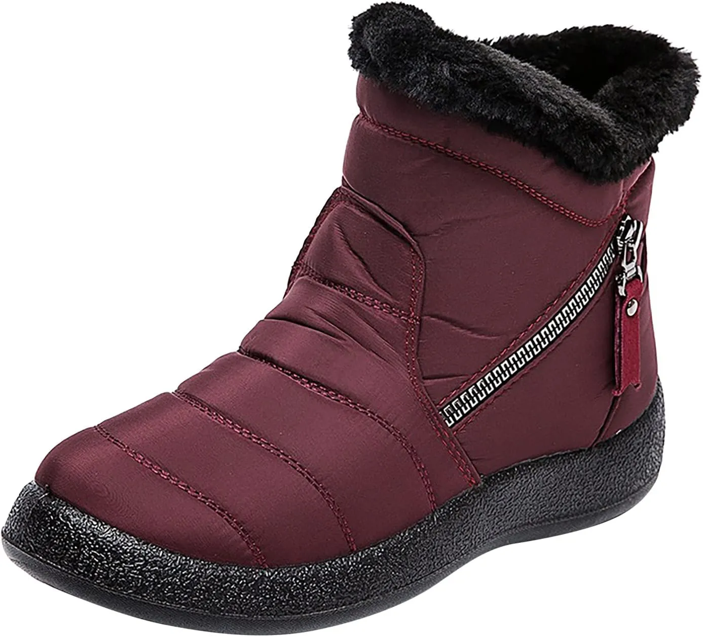 Snow Boots for Women Waterproof Winter Boots Anti-slip Fur Lined Booties Lightweight Slip on Ankle Boots Thickening Winter Shoes Walking Hiking Booties