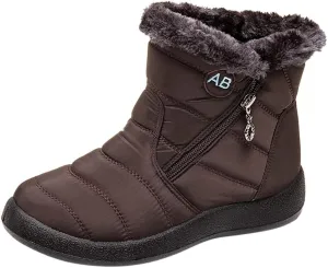 Snow Boots for Women Waterproof Winter Boots Non Slip Warm Fur Booties Cold Weather Lace Up Ankle Boots Thickening Winter Shoes Walking Hiking Booties