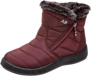 Snow Boots for Women Waterproof Winter Boots Non Slip Warm Fur Booties Cold Weather Lace Up Ankle Boots Thickening Winter Shoes Walking Hiking Booties